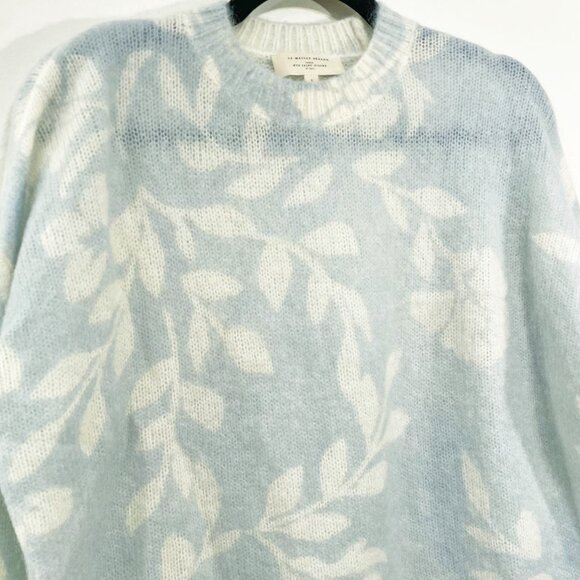 EUC Sezane Aurelia Floral Wool Mohair Sweater Light Blue Small - Picture 5 of 8